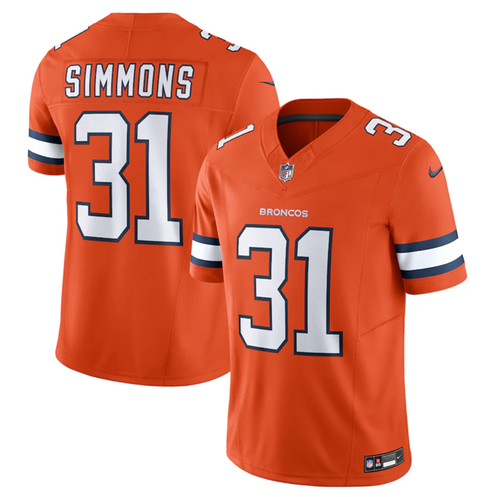 Denver Broncos #31 Justin Simmons Orange 2023 F.U.S.E. Vapor Untouchable Stitched Jersey